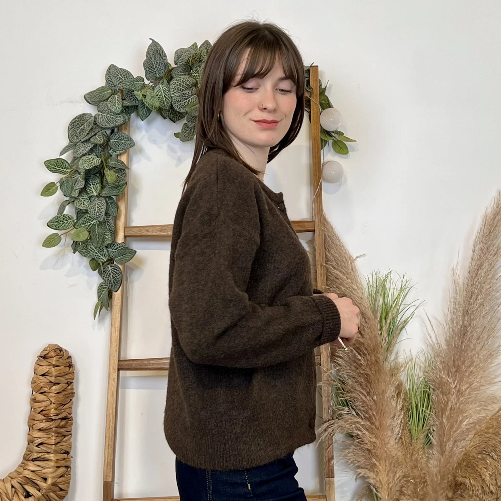 J948 - Gilet en mailles (TU) - marron - taille-unique
