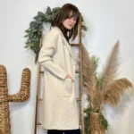 Manteau en maille - beige - taille-unique
