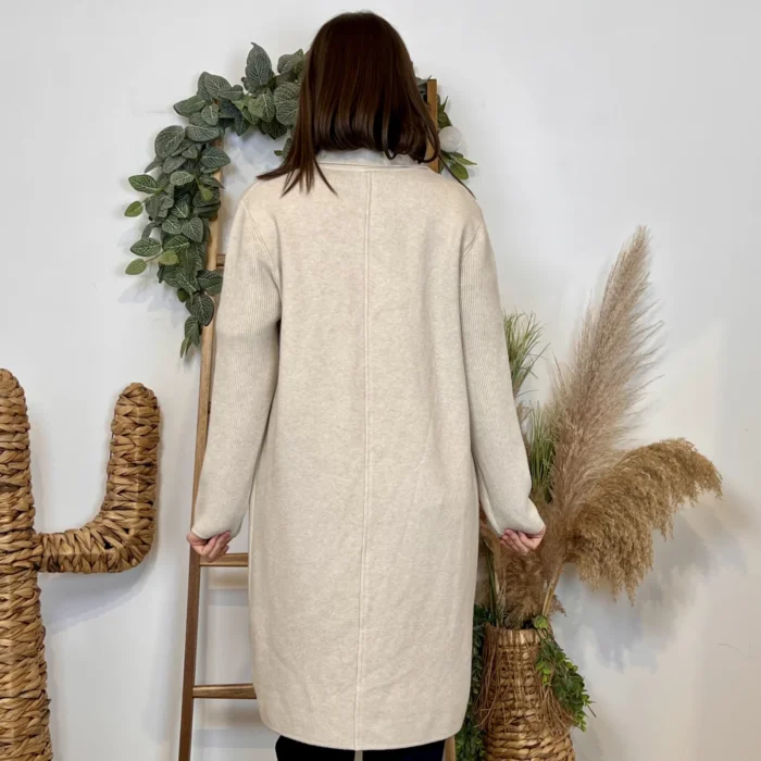 Manteau en maille - beige - taille-unique
