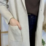 Manteau en maille - beige - taille-unique