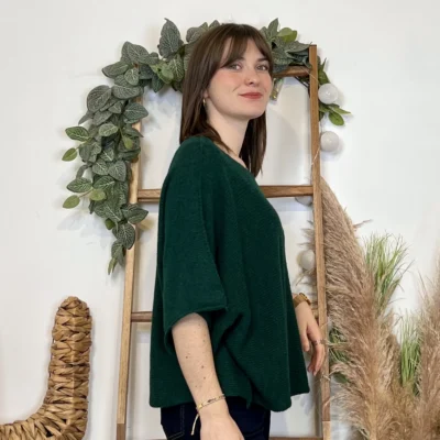 J974 - Pull manche courte (TU) - vert-sapin - taille-unique