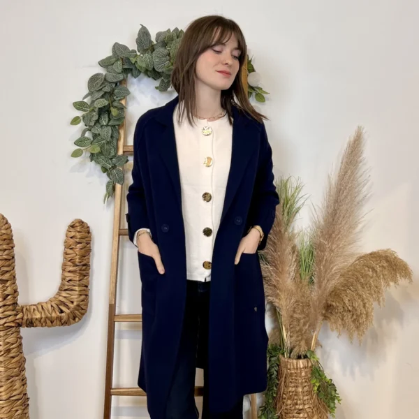 J945 - Manteau en maille (TU) - marine - taille-unique