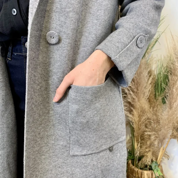 J945 - Manteau en maille (TU) - gris - taille-unique