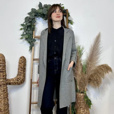 J945 - Manteau en maille (TU) - gris - taille-unique