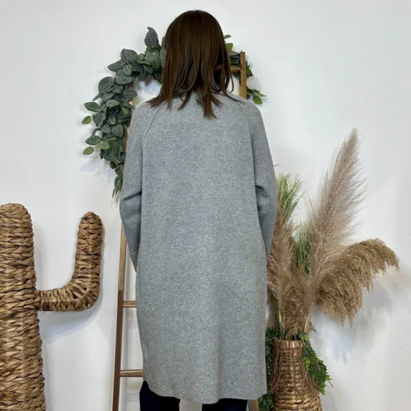 J945 - Manteau en maille (TU) - gris - taille-unique