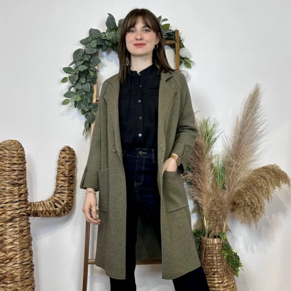 J945 - Manteau en maille (TU) - kaki - taille-unique