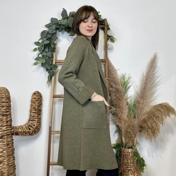 J945 - Manteau en maille (TU) - kaki - taille-unique