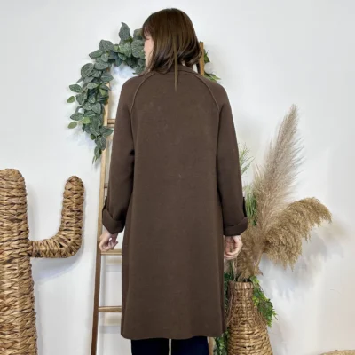 J945 - Manteau en maille (TU) - marron - taille-unique