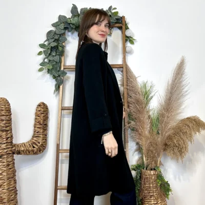 J945 - Manteau en maille (TU) - noir - taille-unique