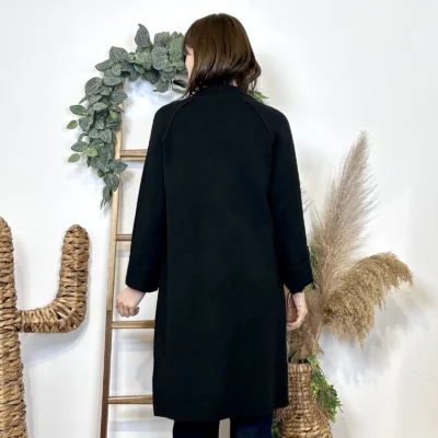 J945 - Manteau en maille (TU) - noir - taille-unique