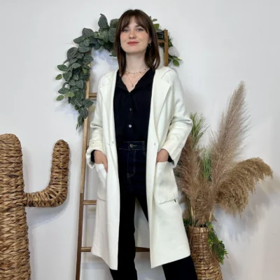 J945 - Manteau en maille (TU) - ecru - taille-unique