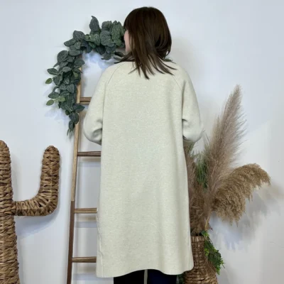 J945 - Manteau en maille (TU) - beige - taille-unique