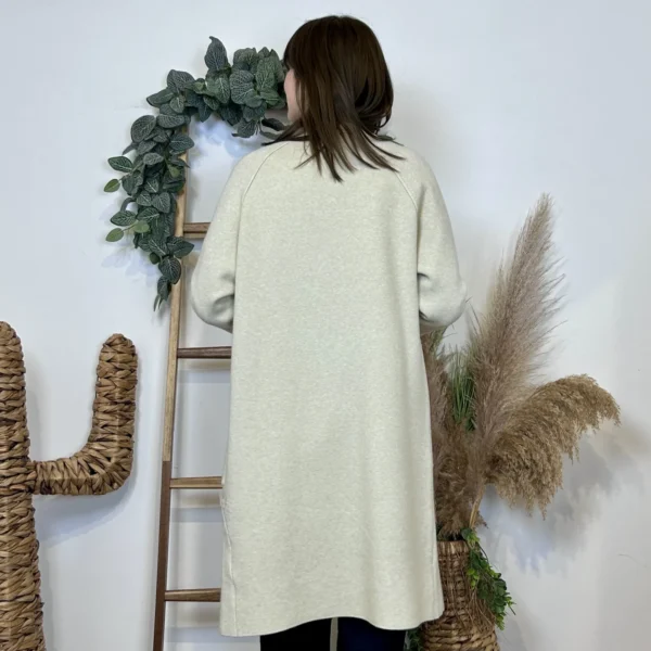 J945 - Manteau en maille (TU) - beige - taille-unique