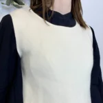 Gilet sans manches femme en maille - ecru - taille-unique