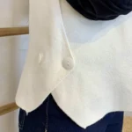 Gilet sans manches femme en maille - ecru - taille-unique