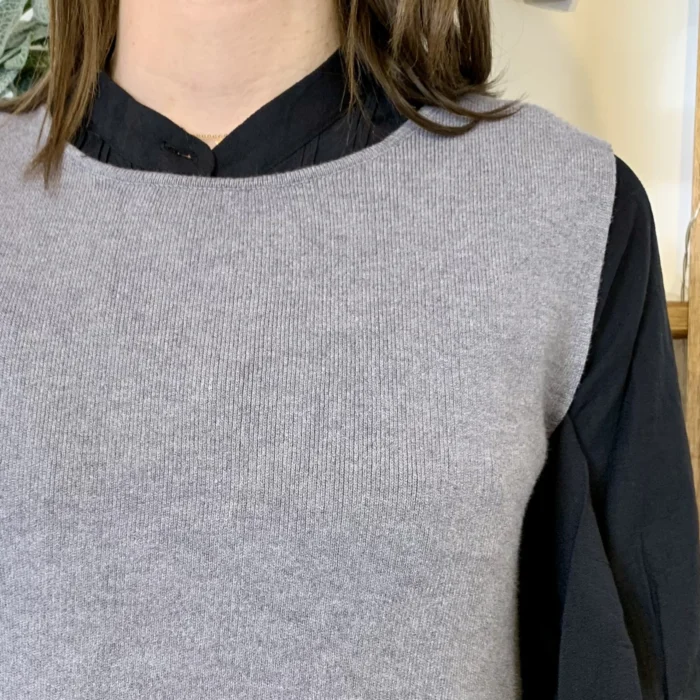 Gilet sans manches femme en maille - gris - taille-unique