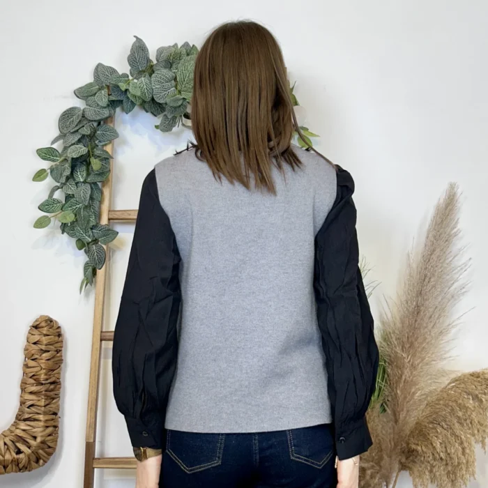 Gilet sans manches femme en maille - gris - taille-unique