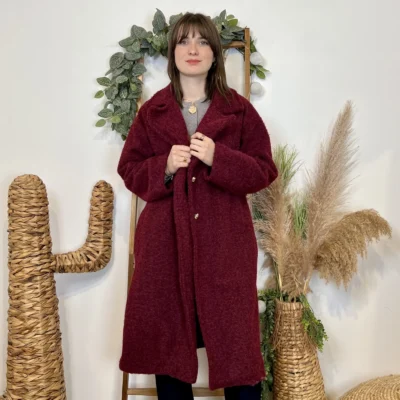 J933 - Manteau long (TU) - bordeaux - taille-unique