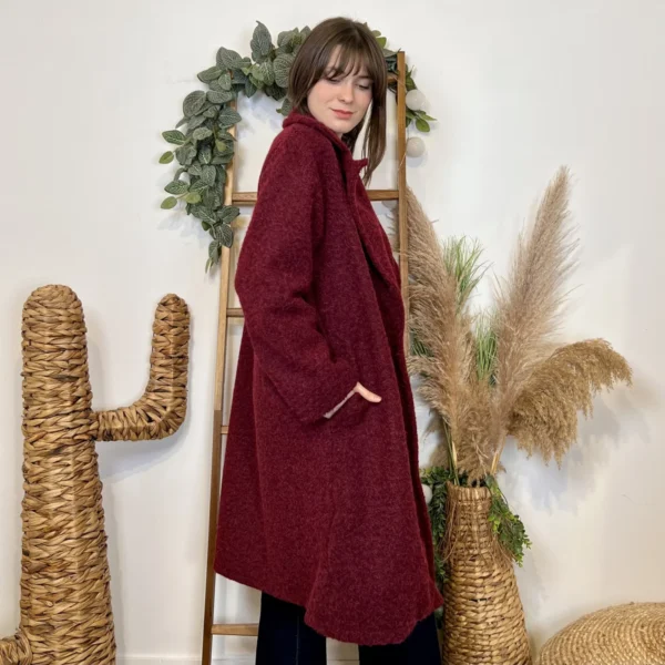 J933 - Manteau long (TU) - bordeaux - taille-unique