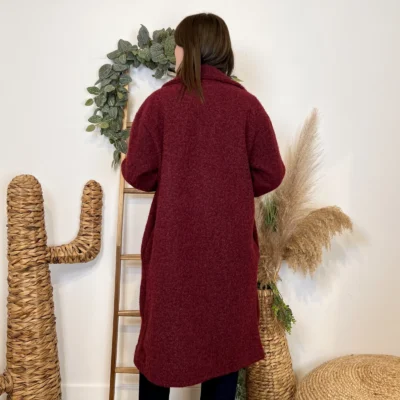 J933 - Manteau long (TU) - bordeaux - taille-unique