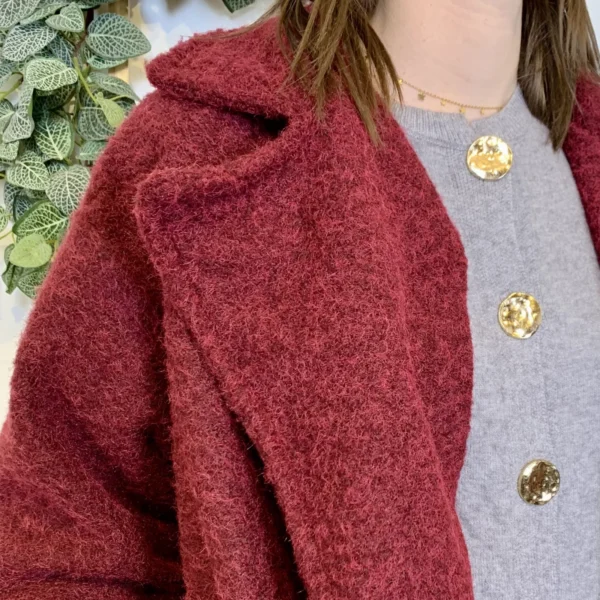 J933 - Manteau long (TU) - bordeaux - taille-unique