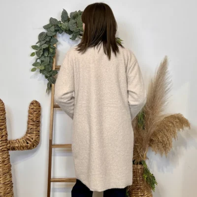 J987 - Manteau en laine (TU) - ecru - taille-unique