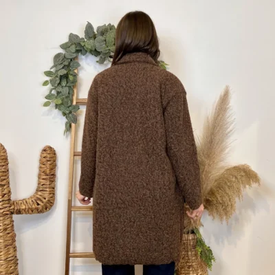 J987 - Manteau en laine (TU) - marron - taille-unique