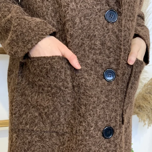 J987 - Manteau en laine (TU) - marron - taille-unique
