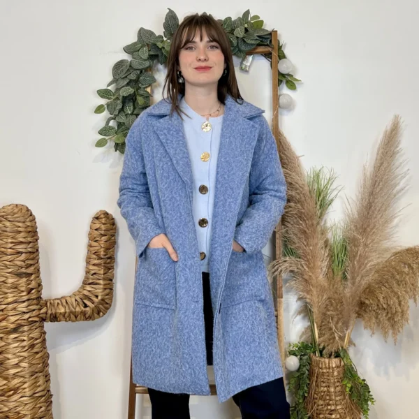 J987 - Manteau en laine (TU) - bleu-jeans - taille-unique