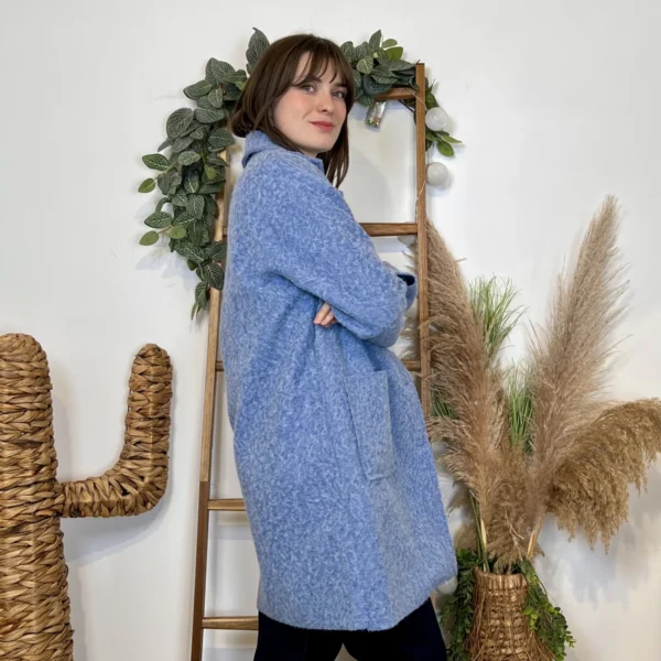 J987 - Manteau en laine (TU) - bleu-jeans - taille-unique