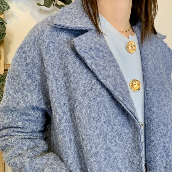 J987 - Manteau en laine (TU) - bleu-jeans - taille-unique