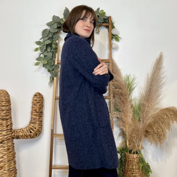 J987 - Manteau en laine (TU) - marine - taille-unique