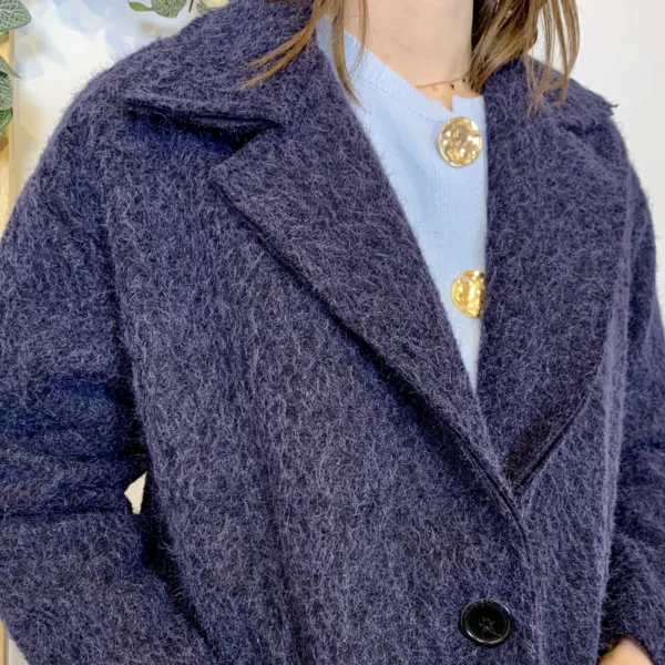 J987 - Manteau en laine (TU) - marine - taille-unique