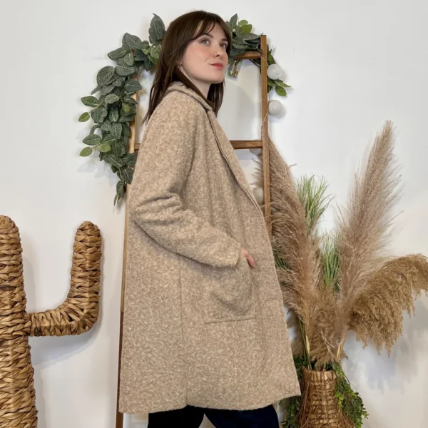 J987 - Manteau en laine (TU) - beige - taille-unique