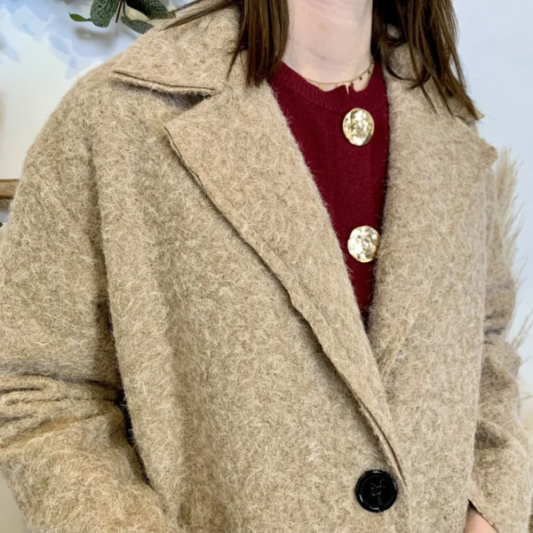 J987 - Manteau en laine (TU) - beige - taille-unique