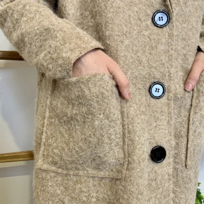 J987 - Manteau en laine (TU) - beige - taille-unique