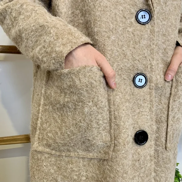 J987 - Manteau en laine (TU) - beige - taille-unique