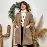 J987 - Manteau en laine (TU) - camel - taille-unique