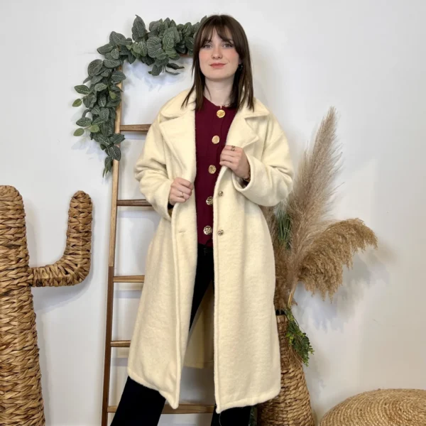 J933 - Manteau long (TU) - ecru - taille-unique