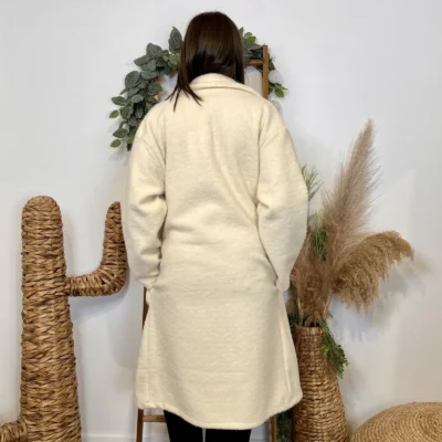 J933 - Manteau long (TU) - ecru - taille-unique