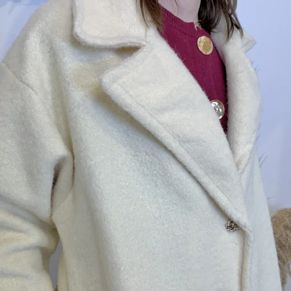 J933 - Manteau long (TU) - ecru - taille-unique