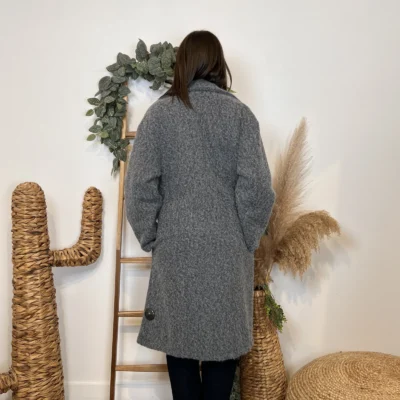 J933 - Manteau long (TU) - gris - taille-unique