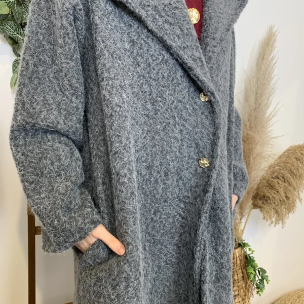 J933 - Manteau long (TU) - gris - taille-unique