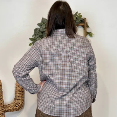 K945- Chemise écossaise (T40-T48) - marron - 48