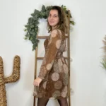 Robe pétales (T36-T40) - marron - 38