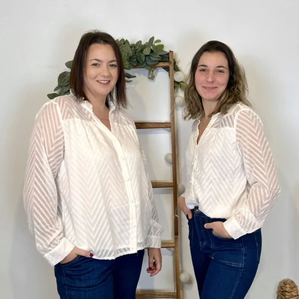 J905 - Blouse en voile (T36-T40) - blanc - 38