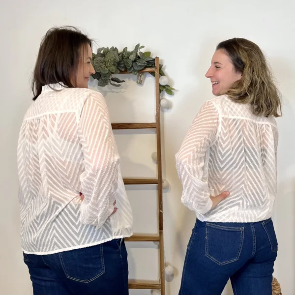 J905 - Blouse en voile (T36-T40) - blanc - 38