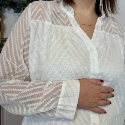 J905 - Blouse en voile (T36-T40) - blanc - 38