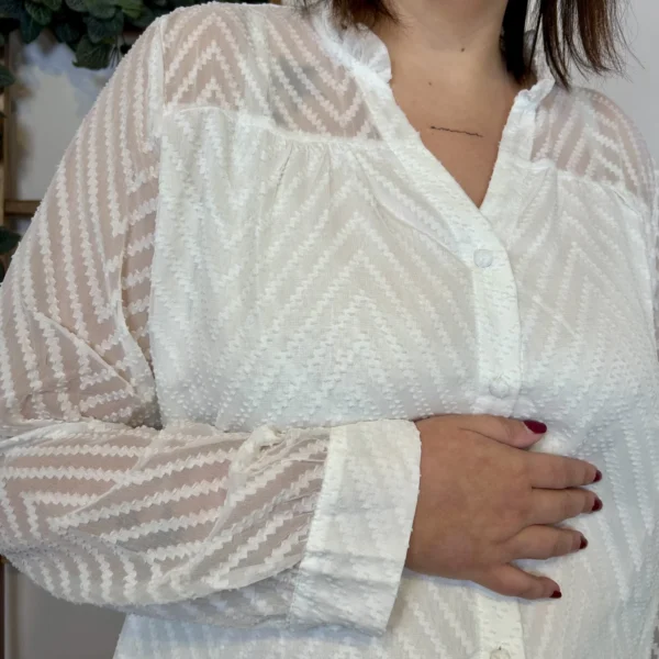 J905 - Blouse en voile (T36-T40) - blanc - 38