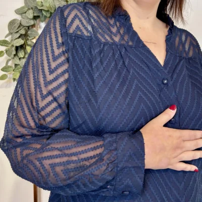 J905 - Blouse en voile (T36-T40) - marine - 38